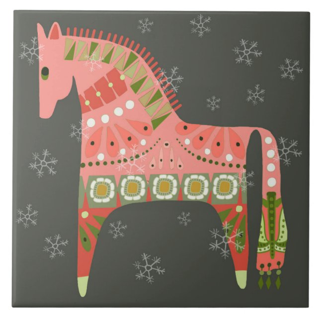 Hygge Horse Ceramic Kitchen Tile Kakelplatta (Framsidan)