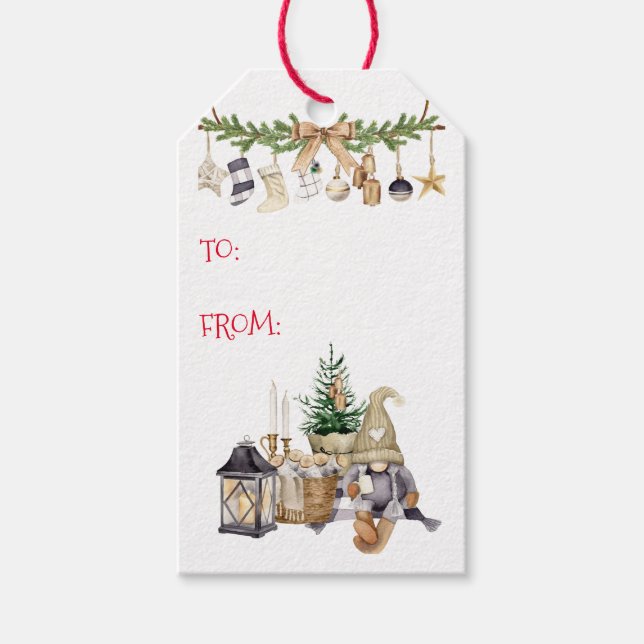 Hygge, Joy, Peace, Harmony Helgdag Folkad Presentetikett (Framsidan)