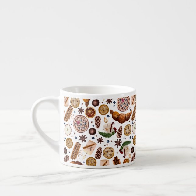 Hygge jul Cookie Mönster Espressomugg (Vänster)