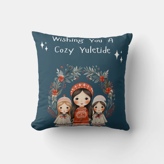 Hygge jul Mor och döttrar Utandning Kudde (Framsida)