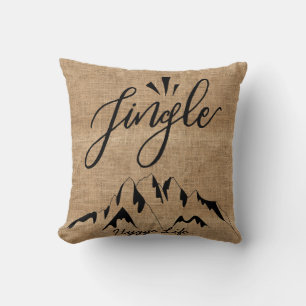 Hygge Juldekoration - Jingle Mountains Burlap Lk Kudde