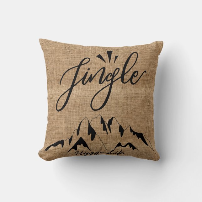 Hygge Juldekoration - Jingle Mountains Burlap Lk Kudde (Framsida)
