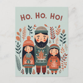 Hygge Julskandinaviska Mysiga familjen Vykort