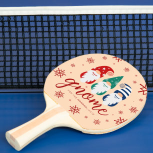 Hygge-jultomten för Helgdagarna Snöflingor Pingisracket