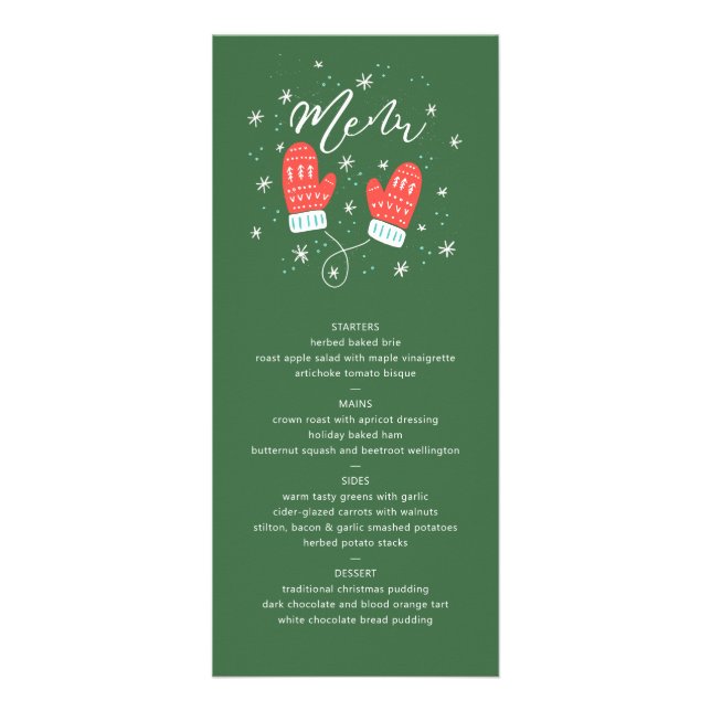 Hygge Mittens Helgdag Menu Reklamkort (Framsidan)