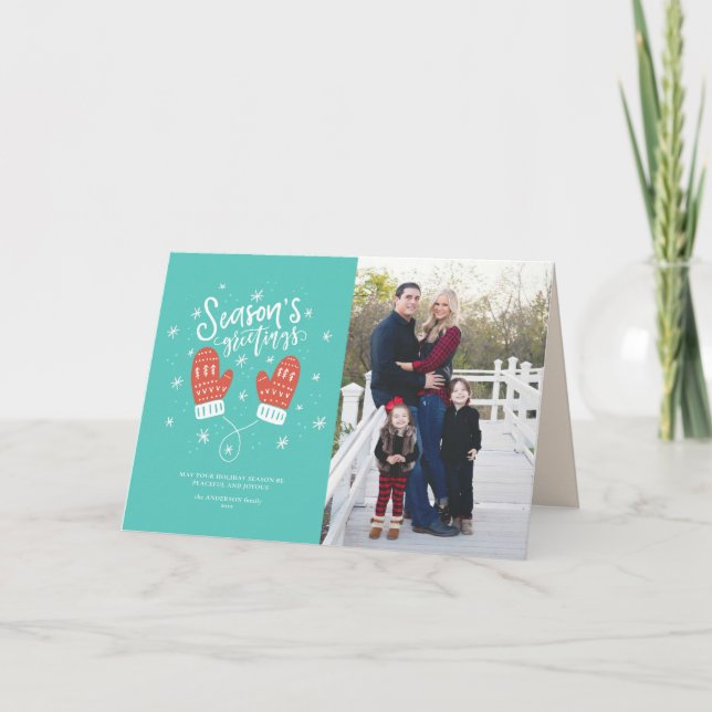 Hygge Mittens jul-Helgdag-mappat kort (Framsida)