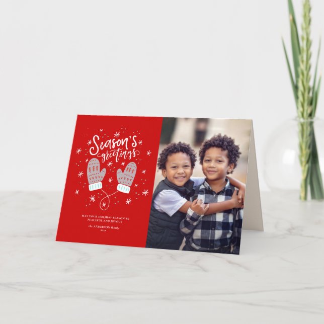 Hygge Mittens jul-Helgdag-mappat kort (Framsida)