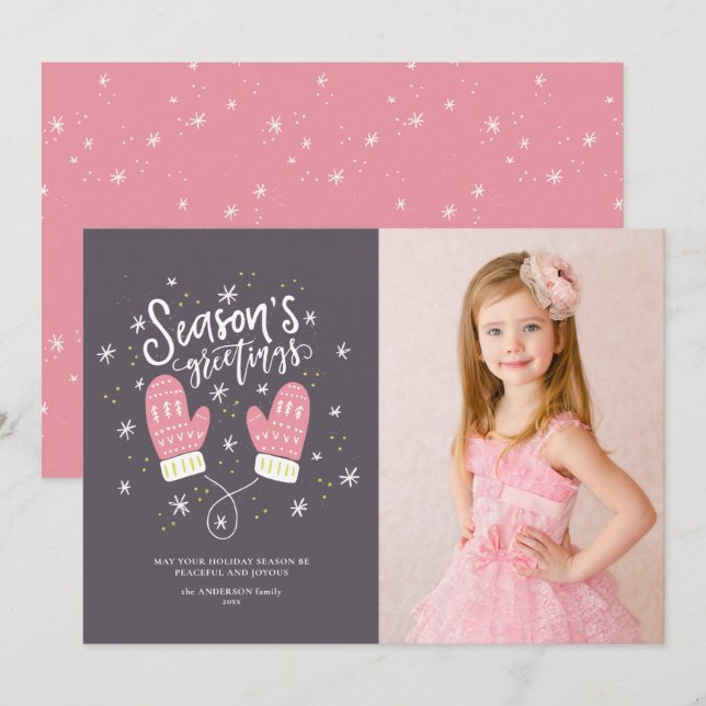 Hygge Mittens julklapp - Helgdag - platta kort (Fram/baksida)