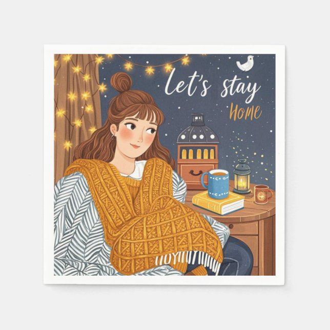 Hygge Mysigt ljus nattfirma Pappersservett (Framsidan)