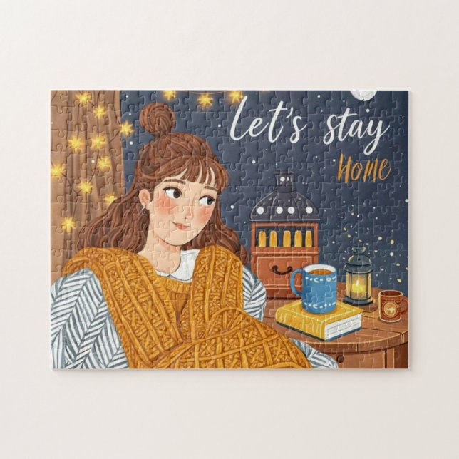 Hygge Mysigt ljus nattfirma Pussel (Horisontell)