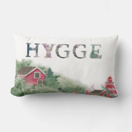 Hygge Pillows - Watercolor Nordic Winter Scenery Lumbarkudde