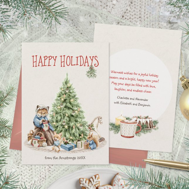 Hygge Räv Farmor God Jul Jul Julkort (Hygge Fox Grandmother Happy Holidays Christmas Holiday Card – Susanne Sachers - Sunny Mind 🌞)