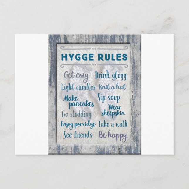 Hygge Regeln Vykort (Framsida)
