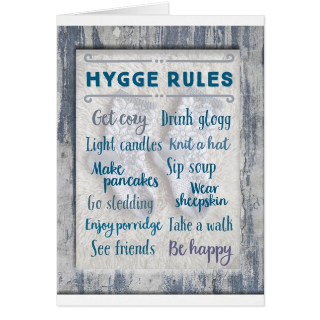 Hygge regler hälsningskort (Framsidan)