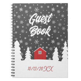 hygge röd vit gäst bok anteckningsbok