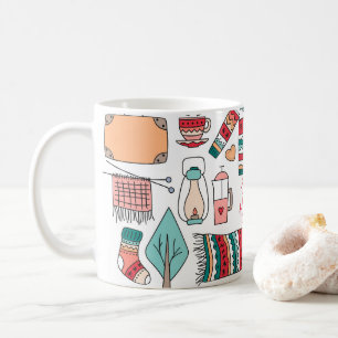 Hygge röd vitmugg kaffemugg
