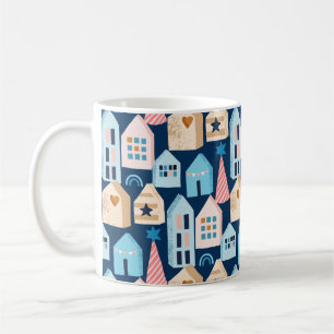 Hygge Scandinavian Nordic Houses jul mönster Kaffemugg