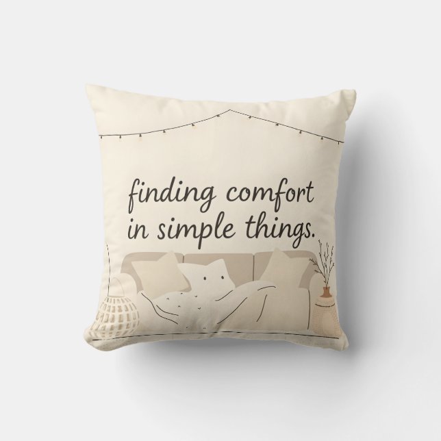 Hygge Throw Pillow | Cozy Scandinavian Home Decor Kudde (Framsida)