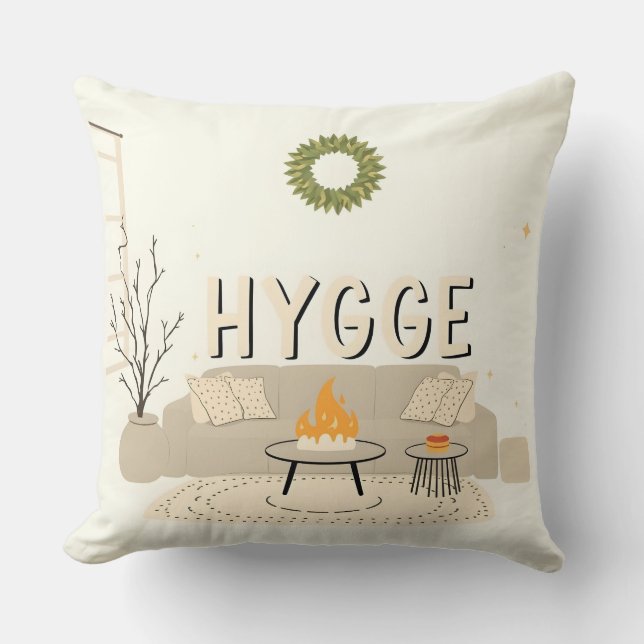 Hygge Throw Pillow | Cozy Scandinavian Home Decor Kudde (Framsida)