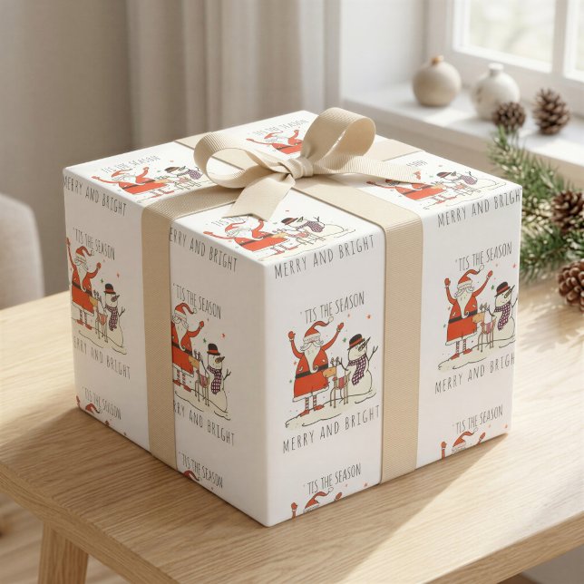 Hygge Tomte Glad och Ljusigt Presentpapper (Skapare uppladdad)