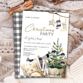 Hygge Watercolor Träd | Julfest - inbjudan