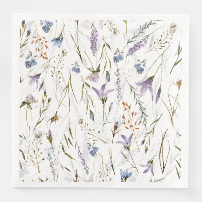 Hygge Wildblomme Meadow Pappersservett (Framsida)