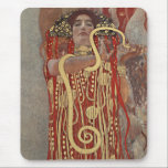Hygieia av Gustav Klimt, Vintage Art nouveau Musmatta<br><div class="desc">Hygieia (c. 1901) av Gustav Klimt är en vintage av Viktorian Era Symbolism-målning med den grekiska gudinnan av hygien, hälsa, renlighet och sanitet tillsammans med den asculapiska ormen runt hennes arm och kopp av Lethe i hennes hand. Hygieia är en del av en av tre målningar som kallades "Faculty Paintings"...</div>