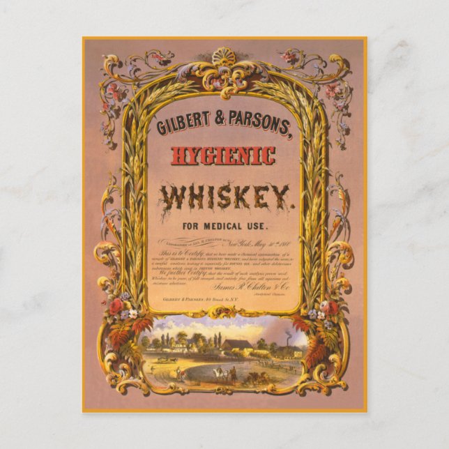 Hygien Whiskey: 1860 - vykort (Framsida)