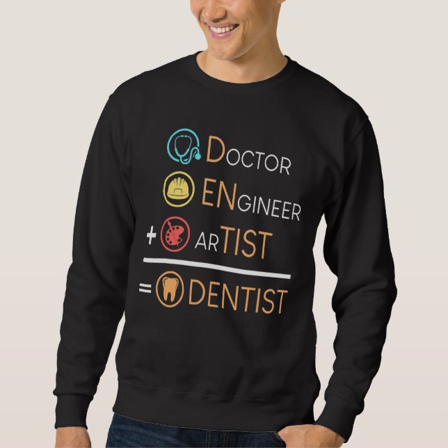 Hygiene Brushing Dental Student Doktor Ingenjör I  Lång Ärmad Tröja (Framsida)