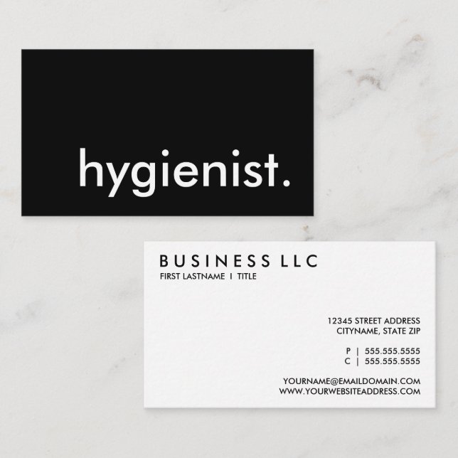 hygienist. visitkort (Fram/baksida)