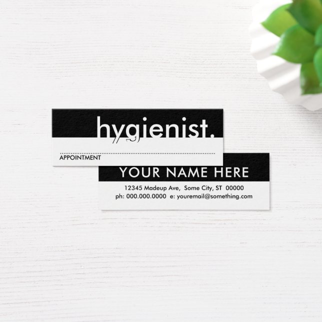 hygienist. (visitkort) litet visitkort (Skivbord)