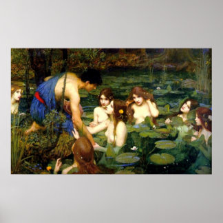 Hylas och Nymphs (1896) ~ Fine Art Canvas Poster
