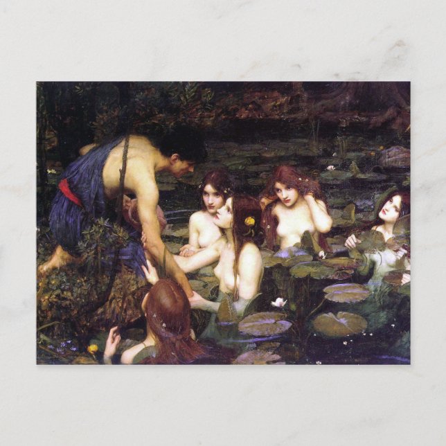 Hylas och Nymphs, av John William Waterhouse Vykort (Framsida)
