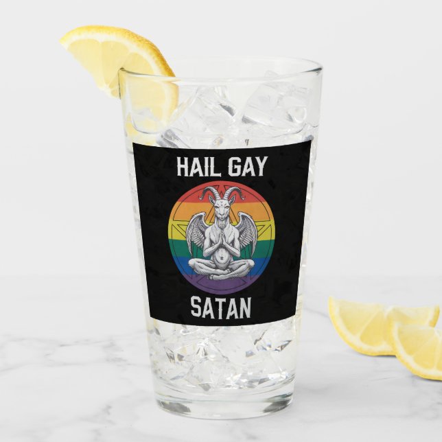 Hyll Satan Funny Goth Gothic Get LGBTQ Glaskopp (Framsida Ice)