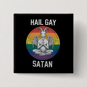 Hyll Satan Häftig Rolig Goth Gotisk Gett LGBTQ Knapp