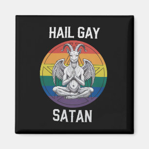 Hyll Satan Häftig Rolig Goth Gotisk Gett LGBTQ Magnet