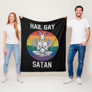 Hyll Satan rolig goth gotisk get LGBTQ Fleecefilt