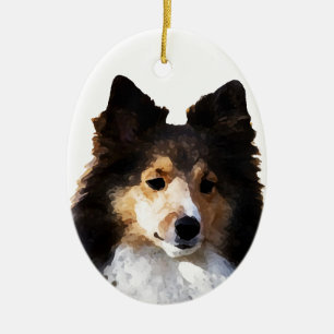Hylla Hund målarskiss Julgransprydnad Keramik