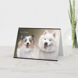 Hylla och Samoyed Greeting Card; NSR-support Kort