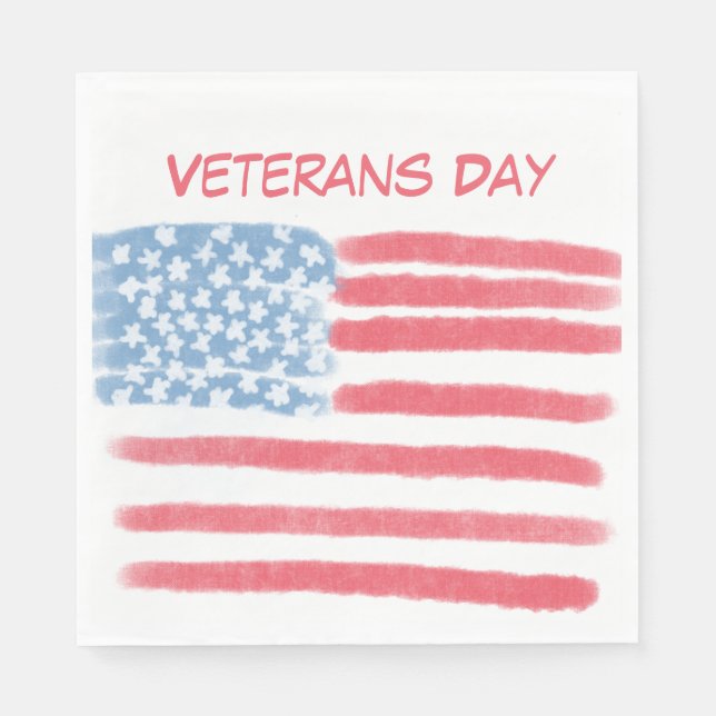 Hyllar Hjältar | Veterans Day Firande Pappersservett (Framsidan)
