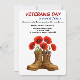 Hyllar Hjältar Veterans Day-hyllning Inbjudningar