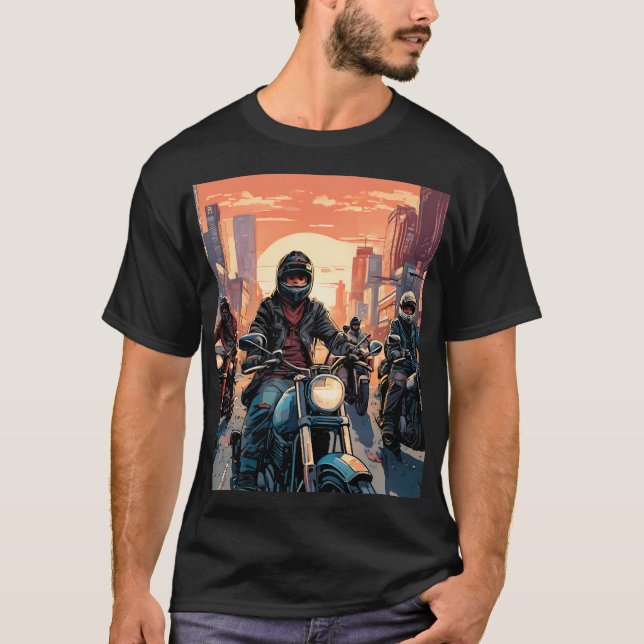Hyllar motorcyklister t shirt (Framsida)