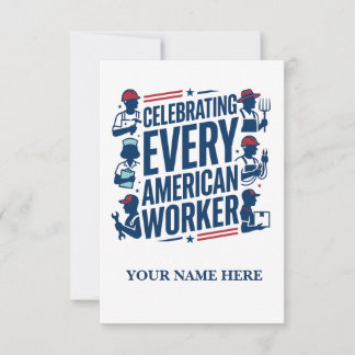 Hyllar Varje Amerikansk Arbetare Arbetsdagen Tack Kort