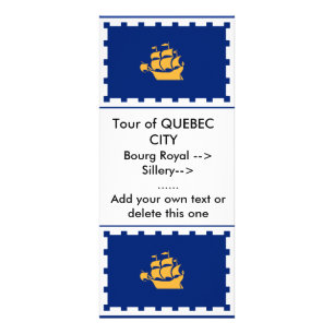 Hyllkort med flaggan från Québec City, Kanada Reklamkort