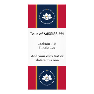 Hyllkort med Mississippiflaggan, USA Reklamkort