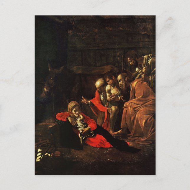 Hyllning av herdar av Caravaggio vykort (Framsida)