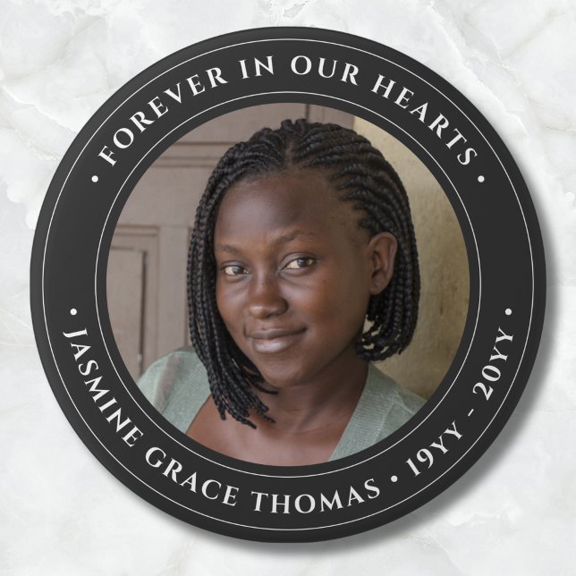 Hyllning av Photo Memorial-minne Knapp (Gray Photo Memorial Button)