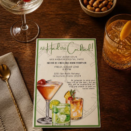 Hyllning till den färgrika cocktailfesten - inbjud inbjudningar
