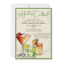 Hyllning till den färgrika cocktailfesten inbjudan