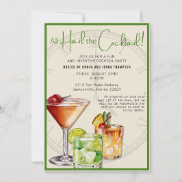 Hyllning till den färgrika cocktailfesten inbjudan